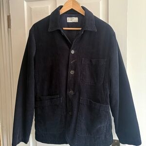 Universal Works Navy Cord Chore/Bakers Jacket — Med